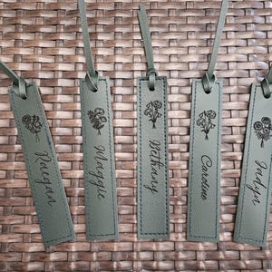 Custom Leather Bookmark with Custom design & Name – Personalized Laser Engraved Mothers Day Gift for Readers, Book Lovers Teachers Birthday image 4