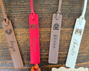 Custom Leather Dog Bookmark – Personalized Engraved Pet Gift