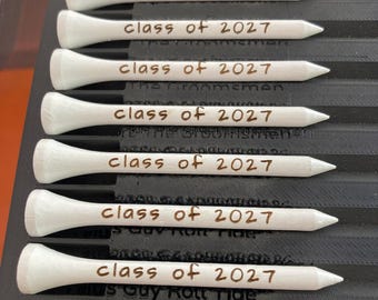 Personalized Laser Engraved Golf Tees, Custom Wood, 2.75" Gift