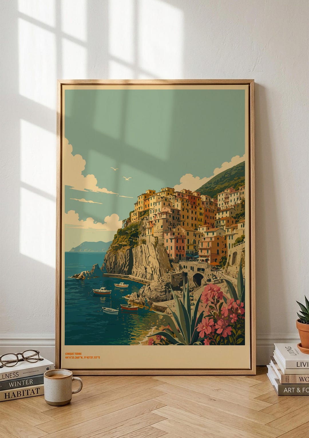 Cinque Terre Vintage Travel Poster | Italy Retro Wall Art | Italian ...