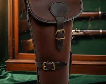 Leather shotgun case, leather gun case, leather hunting rifle case, gun leather pouch, leather shotgun holder