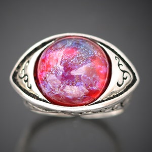Dragon Eye Ring Dragons Breath Fire Opal Ring Gothic Style Etsy