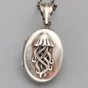 Collar de medusa, brújula náutica, medallón de plata de ley, joyería de brújula, joyería marítima, medallón de medusa, norte verdadero
