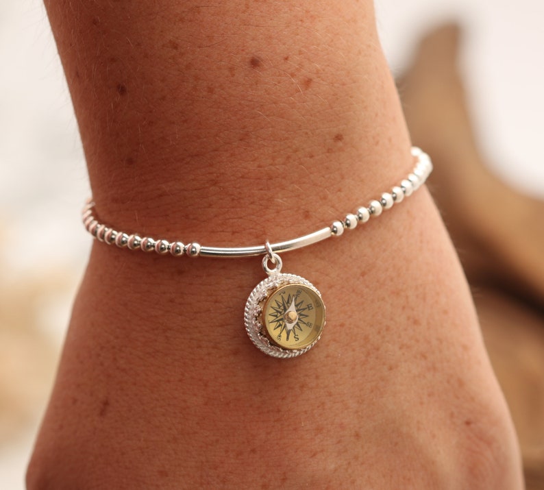 Compass Bracelet Women Working Compass Bracelet Sterling Etsy