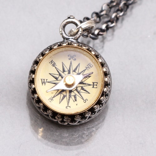 Sterling Silver Compass Necklace for 