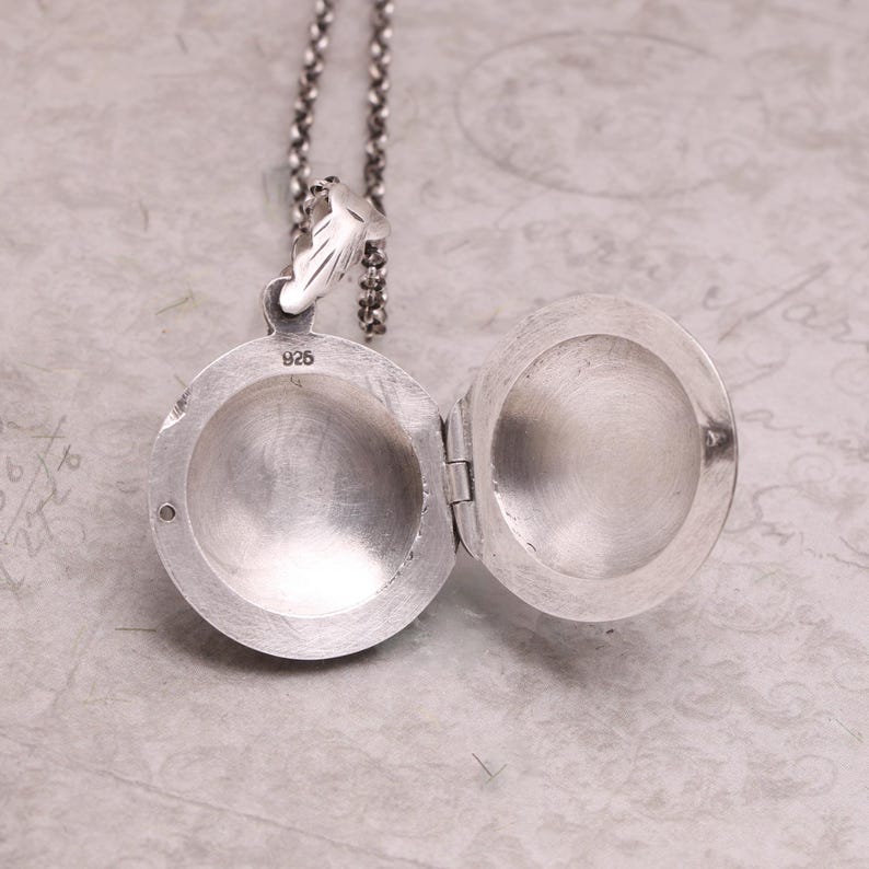 Silver Bird Locket Necklace, Locket Necklace For Photo, Song Bird, Victorian Style Jewelry, Gold Bird, Swallow Lockets, Photo Locket image 2
