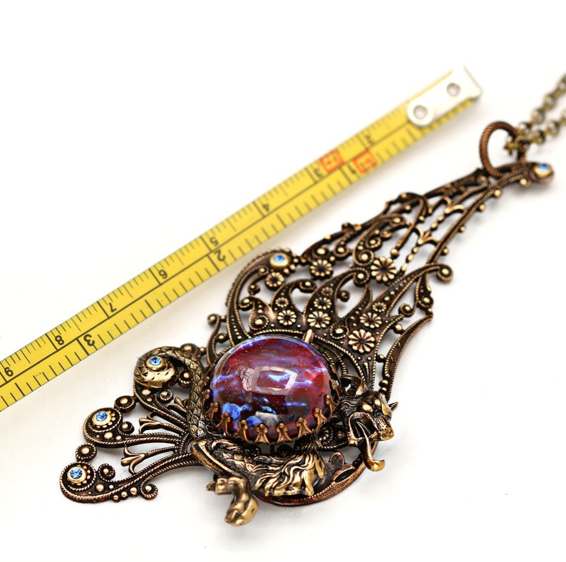 Vintage Dragon Necklace Dragons Breath Opal Necklace Dragon Etsy