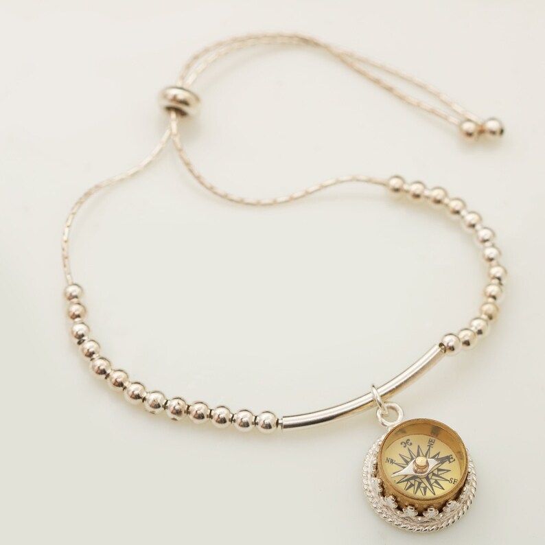 Compass Bracelet Women Working Compass Bracelet Sterling Etsy
