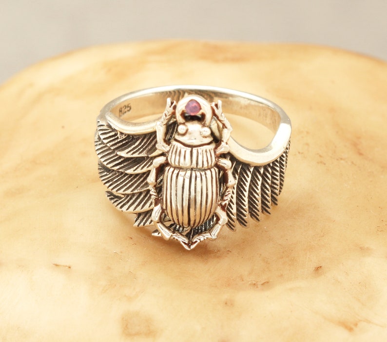Sterling Silver Beetle Ring, Scarab Beetle, Bug Jewelry, Beetle Rings ...