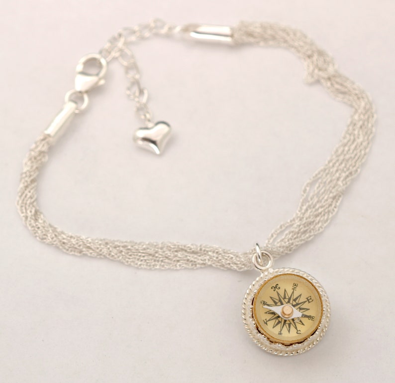 Compass Bracelet Women Working Compass Bracelet Sterling Etsy