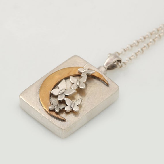 Sterling Silver Cremation Jewelry, Memorial Keepsake For Mom, Urn Necklace For Human Ashes, Butterfly Urn,  Moon Urn Necklace For Women