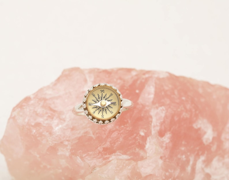 Sterling Silver Compass Ring Travel Gift Working Compass - Etsy