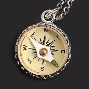 Sterling Silver Compass Necklace, Graduation Gift For Her, Travel Jewelry, Outdoor Jewelry, Never Lost