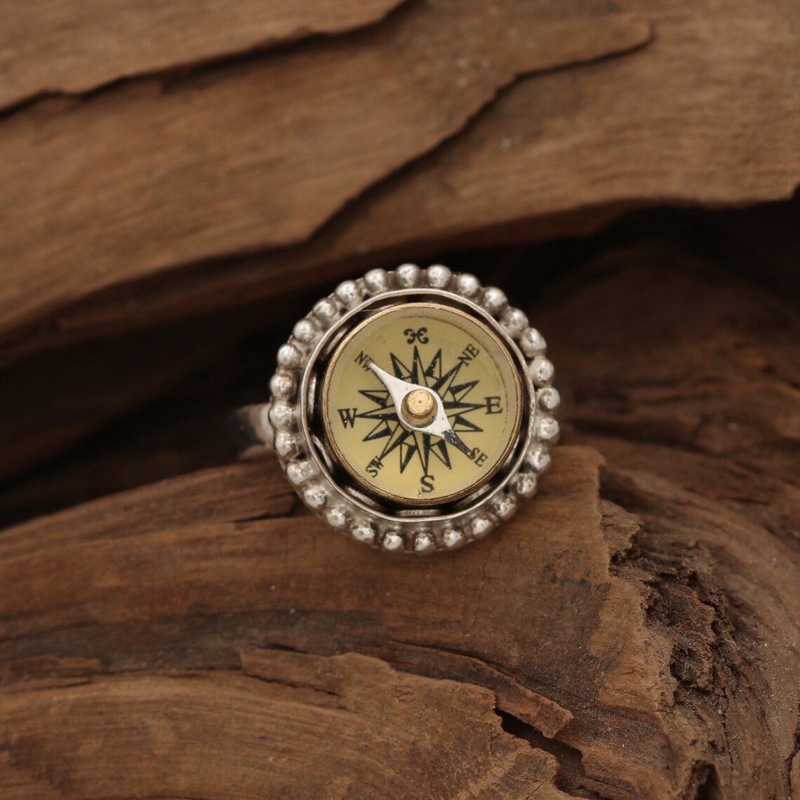 Working Compass Ring Sterling Silver, Compass Jewelry for Women ...