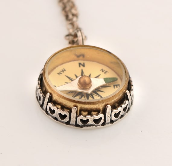 Etsy compass necklace deals