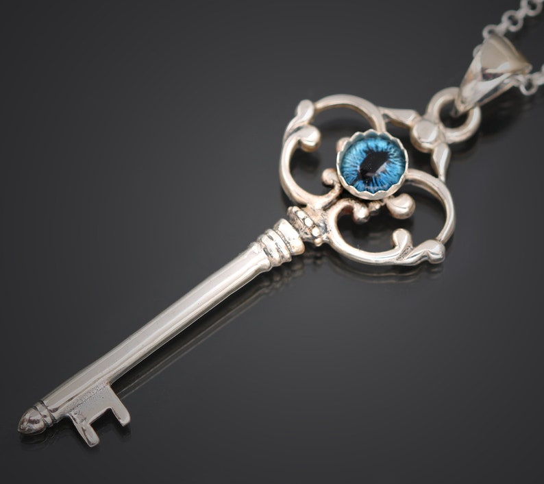 sterling silver skeleton key necklace