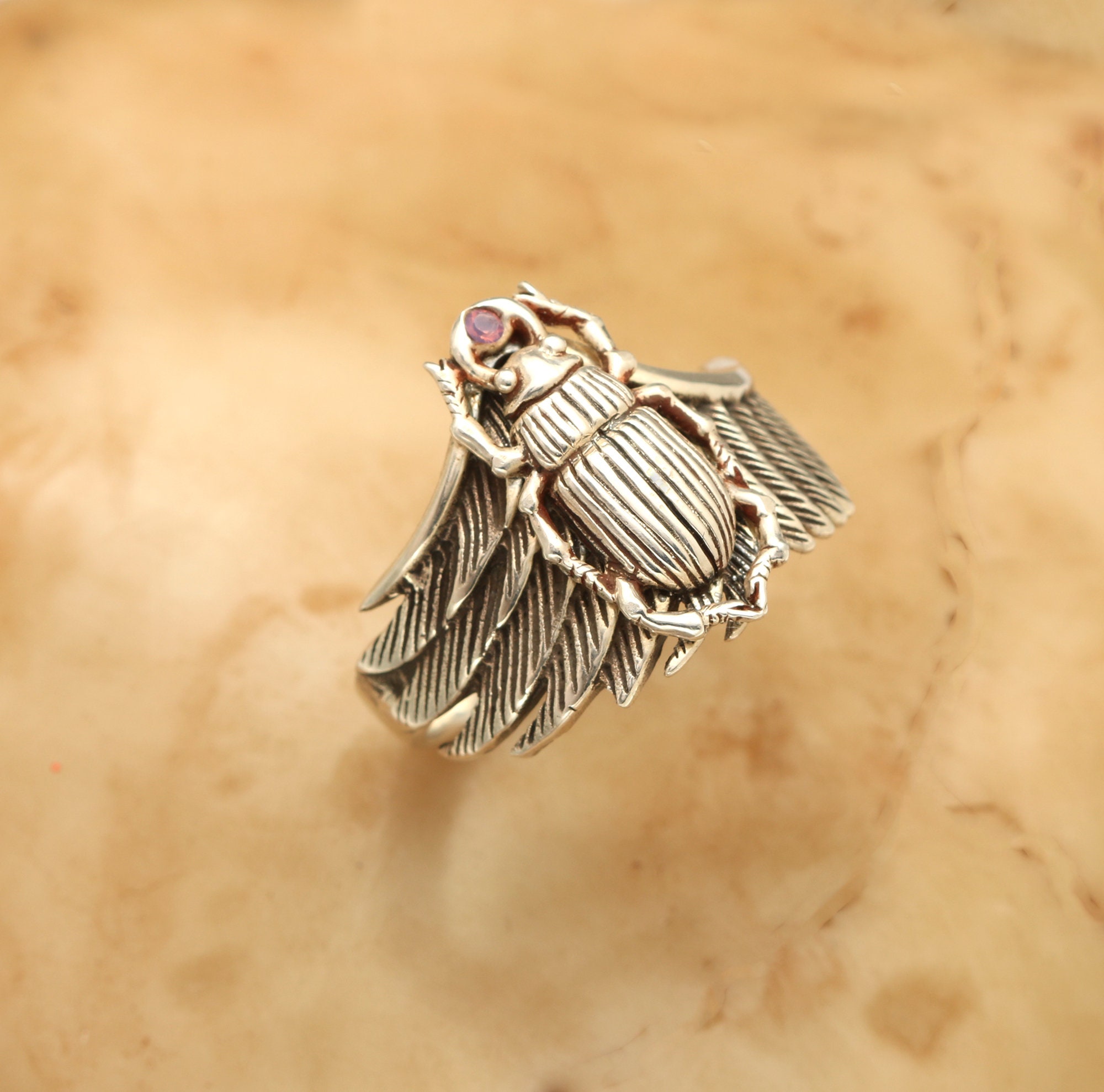 Sterling Silver Beetle Ring, Scarab Beetle, Bug Jewelry, Beetle Rings ...