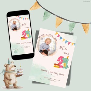 Personalisierbare digitale Geburtstagseinladung | Druck & Handy-Version | Mit Geschenkewunschlisten-Link