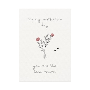 Mother's Day Floral Fine Art Postcards, Greeting Cards for Mom, Handcrafted Art Prints, Cute Daughter Gifts, Unique Stationery