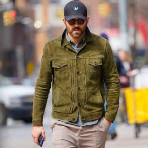 Handmade Green Stylish Suede Leather Trucker Jacket for Men Premium and Durable Quality * Trucker Suede Jacket, 100% Genuine Leather Jacket