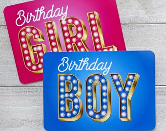 Birthday Boy / Birthday Girl - Plastic Photo Booth sign