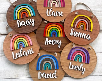 Personalized Rainbow Name Sign - Rainbow Baby Nursery or Kids Room Decor