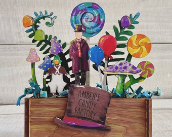 Wonka Candy Factory 3D craft box - Personalized Diaorama