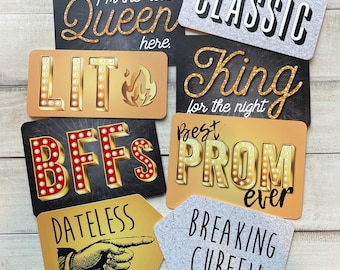 Prom Mix - Plastic Photo Booth Phrases - Full Set of 4 Signs