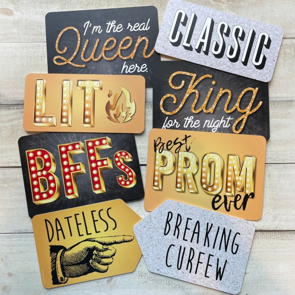 Prom Mix - Plastic Photo Booth Phrases - Full Set of 4 Signs