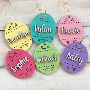 Easter Basket Name Tags - Personalized - Hand painted - Made in America