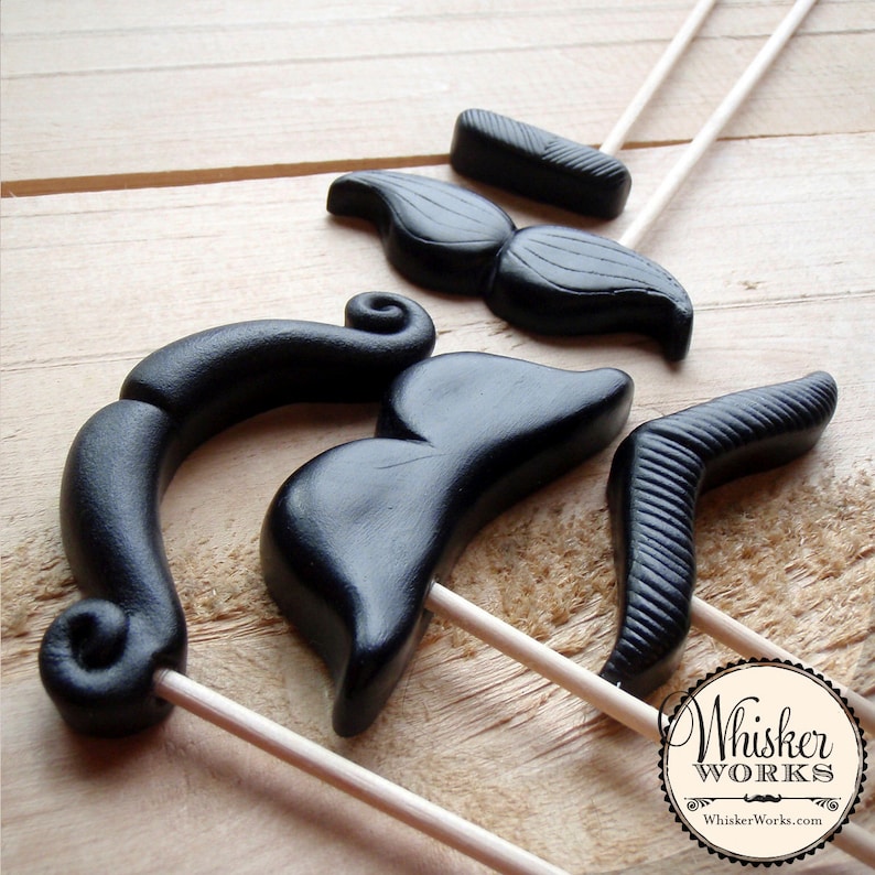 Mustaches on Sticks - Dapper Mix - Set of 5 photo booth props image 1