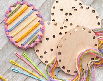 Easter Eggs - Wood Project for Kids - Complete Yarn Craft Kit
