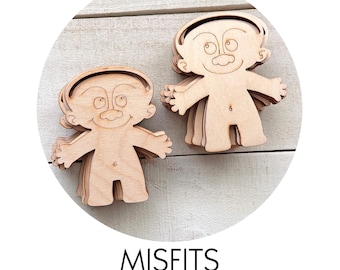 Misfit Craft Blanks - Trolls - Wood Project for Kids - Read Description for Details
