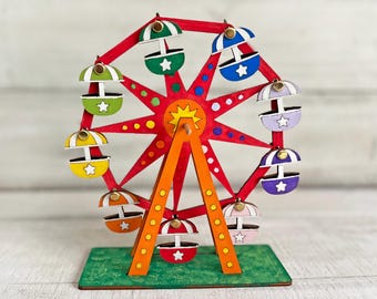 Ferris Wheel 3D working Craft Kit - Interactive Wood Painting Crafts - Made in America