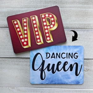 Party Mix Phrases pour photomaton en plastique Choisissez des enseignes individuelles ou l'ensemble complet de 5 enseignes colorées VIP / Dancing Queen