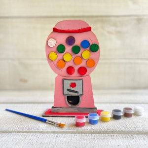 Colorful Gumball Machine Kid Craft Paint & Brush Included Made in America image 3