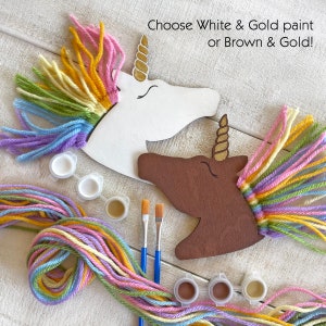 Rainbow Unicorns Kid Craft Paint and Yarn Included Pastel or Bright Colors image 6