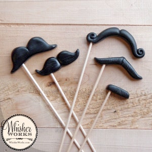 Mustaches on Sticks - Dapper Mix - Set of 5 photo booth props image 4