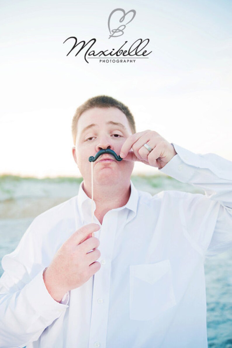Mustaches on Sticks - Dapper Mix - Set of 5 photo booth props image 2