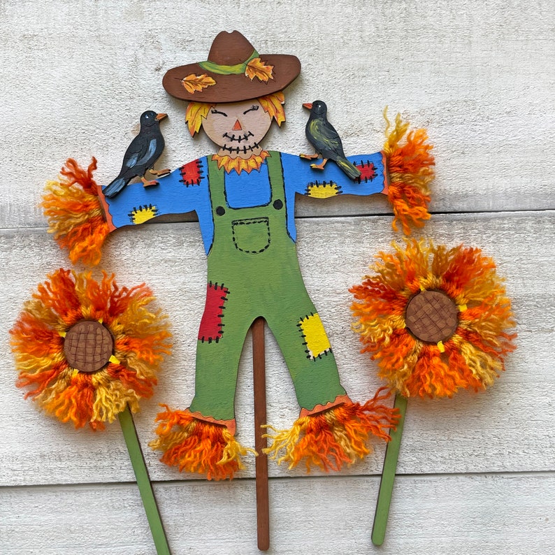 Scarecrow & Sunflowers Fall Craft Paint and Brushes Included image 7