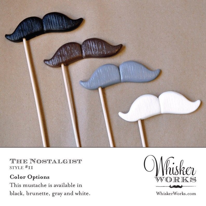 Mustache on a Stick The Nostalgist CHOOSE YOUR COLOR image 3