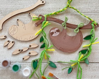 Hanging Sloth Craft Kit - Paint and Yarn Included