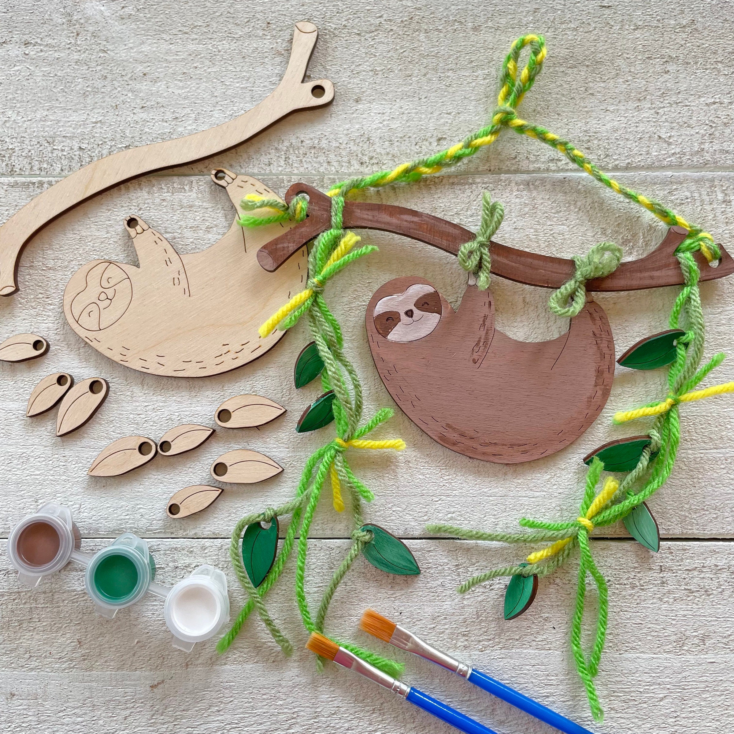 Hanging Sloth Craft Kit - Paint and Yarn Included - Etsy