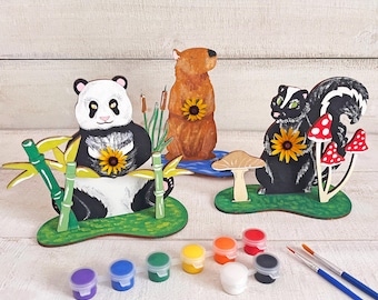 Blooming Buddies - Freestanding Animal Flower Holders - Paint, Build, Pick and Display Craft Kit
