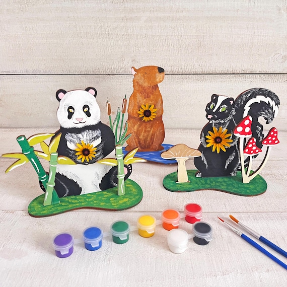 Blooming Buddies - Freestanding Animal Flower Holders - Paint, Build, Pick and Display Craft Kit
