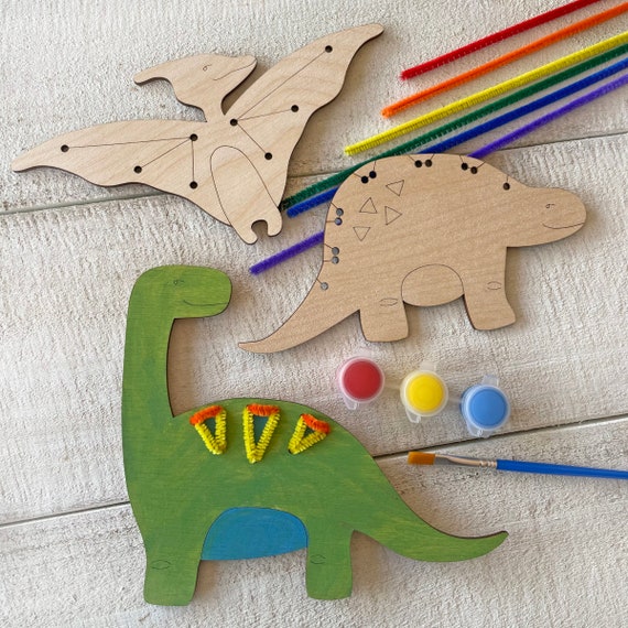 Rainbow Dinosaurs Kid Craft Paint, Brush & Pipe Cleaners Included 3