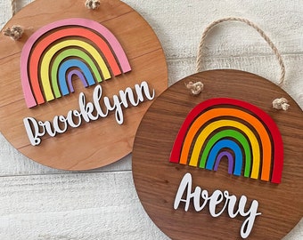 Personalized Rainbow Name Sign - Rainbow Baby Nursery or Kids Room Decor