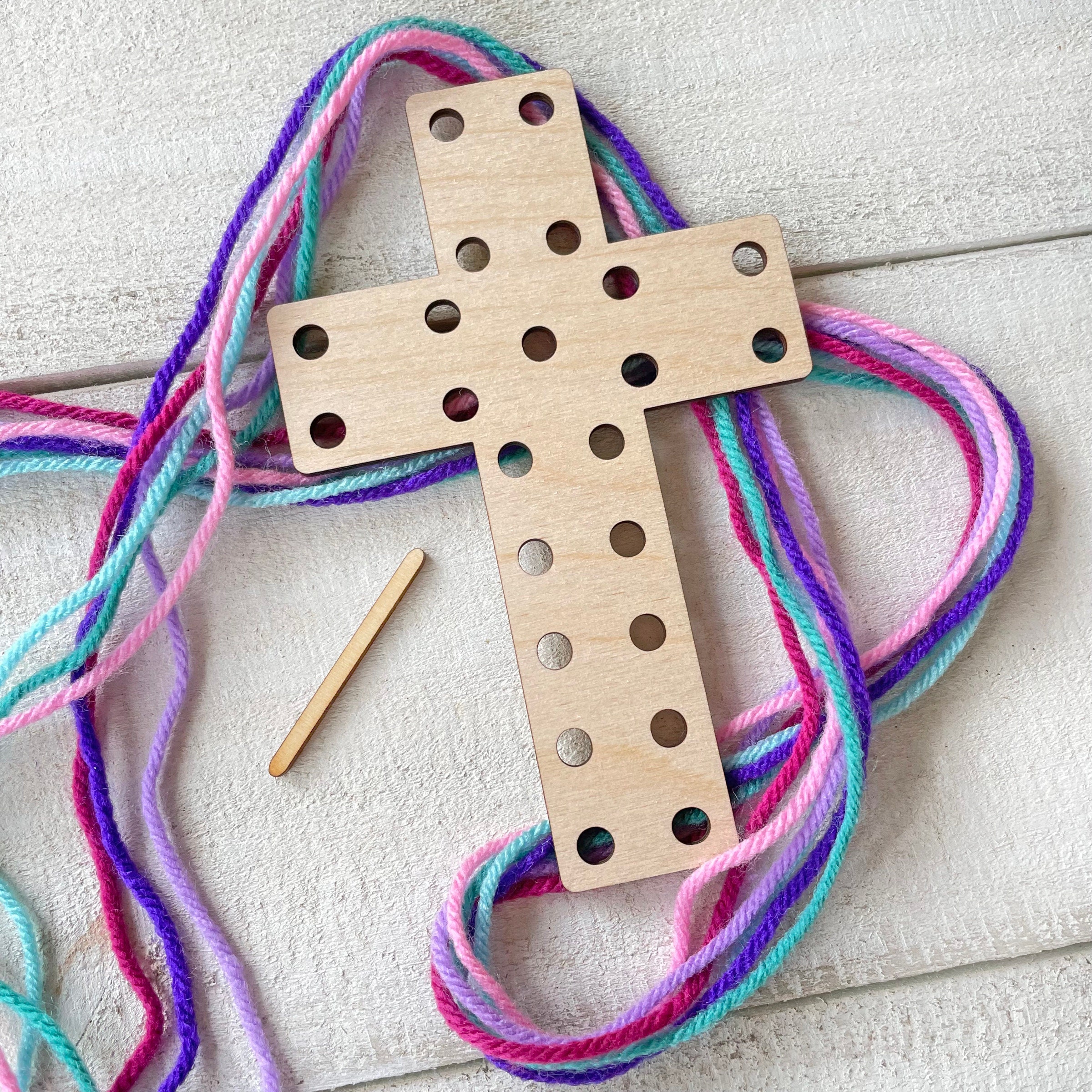 Easter Crosses Wood Project for Kids Complete Yarn Craft -  in 2023