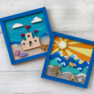 Summer & Beachy Art Framed Wood Painting Crafts Made in America image 7