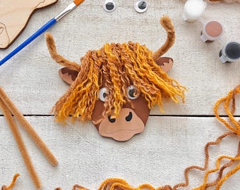 Highland Cow Craft Kit – for Summer Camps, Birthday Party Favors, Gift Shops